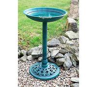 NEW GREEN PEDESTAL TRADITIONAL BIRD BATH PEDESTAL OUTDOOR TABLE GARDEN ORNAMENT