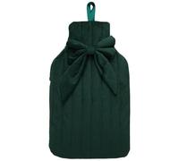 New Green Stunning Bow Hot Water Bottle with Silky Plush Cover - 0.7L Capacity, Perfect Cozy Winter Warmer for Cold Days and Nights, Ideal Stocking Filler or Comfort Gift - A89