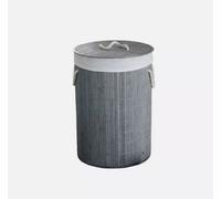 New Grey Round Bamboo Laundry Washing Cloth Storage Hamper Basket Caddy Bin