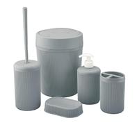 New Grey Sleek And Stylish Design Everyday Essentials 5 Piece Bathroom Set Chic And Practical Solution For Keeping Your Space Organised Any Bathroom Decor -G13