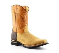 New Grinders El Paso Tan Brown Real Leather Cowboy Boot Slip On Mid Calf Boots