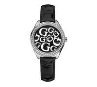 NEW GUESS BLACK PATENT LEATHER STRAP CRYSTALS & G LOGO DIAL WATCH W65008L2