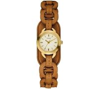 NEW GUESS BROWN,SADDLE,LUGGAGE LEATHER CUFF,BAND+GOLD TONE DIAL WATCH-W70026L1