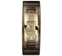 NEW GUESS COPPER PYTHON LEATHER CUFF+CRYSTALS LOGO GOLD TONE WATCH-W90056L1