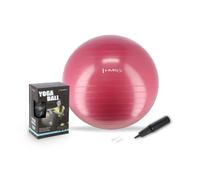 HMS YB01N 65cm Exercise Ball Non Slip Plum with Air Pump | Yoga & Pilates, includes air pump, max. 100 kg load, non-slip structure, for 165-182 cm height