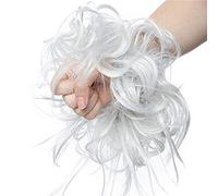 New Hair Piece Updo Scrunchies Bun Extensions Elastic Snthetic Fashion Tousled Hair Bun Wavy Light Weight 45g - Silver Grey