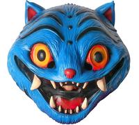 New Halloween Blue Tiger Costume Mask, Full Head Latex 3D Animal Derpy Mask, Blue Lifelike Design for Party Costume Dress Up(2pc)