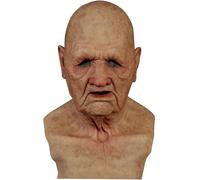 New Halloween Creepy Human Latex Mask,Realistic Old Man Wrinkle Full Head Mask,Halloween Cosplay Costume Party Props (Color:Men)