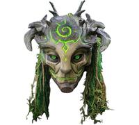 New Halloween Forest Spirit Mask,Led Light Realistic Tree Patterns Face Elves Mask,Halloween Cosplay Costumes Party Prop(Color:Ordinary style)
