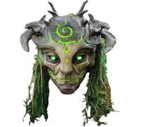 New Halloween Forest Spirit Mask,Led Light Realistic Tree Patterns Face Elves Mask,Halloween Cosplay Costumes Party Prop(Color:Glowing model)