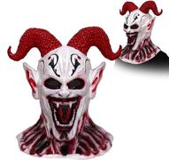 New Halloween Vampire Mask, Zombie Head Mask for Adult, Scary Horror Creepy Demon Monster Mask for Halloween Costume Party (Color:White)