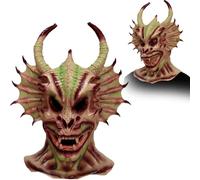 New Halloween Vampire Mask, Zombie Head Mask for Adult, Scary Horror Creepy Demon Monster Mask for Halloween Costume Party (Color:Green)
