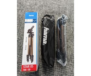 NEW HAMA STAR 05 Tripod & Case Lightweight Portable Camera Camcorder 36 - 106cm