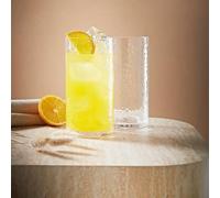 New Hammered Soda Glasses Set of 2 - Clear Glass Drinking Tumblers | Elegant Textured Design | Durable Glassware for Water, Juice A-03 (Soda Glasses)
