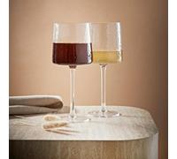 New Hammered Wine Glasses Set of 2 - Elegant Clear Glassware for Red or White Wine | Stylish Textured Glass Design for Dinner Parties 2 Pack A-09