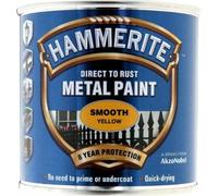 New Hammerite Direct To Rust Metal Paint Smooth Yellow Finish 250ML Uk