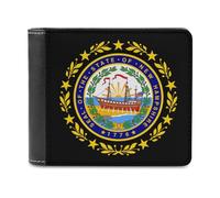 New Hampshire State Flag Bifold Wallet PU Leather Slim Purse Pocket Wallet with Card Holder for Office Travel
