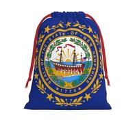 New Hampshire State Flag Christmas Drawstring Bags Gift Wrapping Bag Small Gifts Candy Jewelry Wedding Wrap Bag