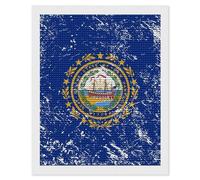 New Hampshire State Flag Custom Diamond Art Painting Kits for Adults Vertical Full Drill Picture for Home Wall Decor
