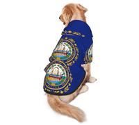 New Hampshire State Flag Dog Hoodie for Medium Large Dogs, Warm Soft Pet Sweatshirt, Easy to Wear Jumper Clothes