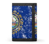 New Hampshire State Flag Funny Trifold Wallet RFID Blocking Front Pocket Wallets with ID Window Gifts for Men Women
