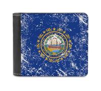 New Hampshire State Flag Men's Wallet Bifold RFID Blocking Wallet Slim Billfold Pocket with Card Holders for Women