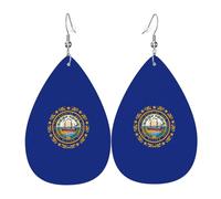 New Hampshire State Flag Print Earrings For Women Teardrop Dangle Fashion Gift Jewelry Drop For Holiday Casual