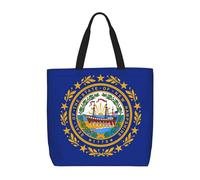 New Hampshire State Flag Print Eco-Friendly Lightweight Tote Crossbody Fashionable Handbag Reusable Travel Work
