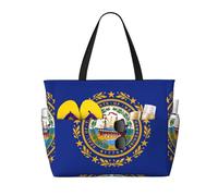New Hampshire State Flag Print Large Capacity Travel Bag For Women Beach Tote Bags Duffle Bag,For Travel Gym Vacation