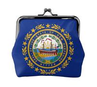 New Hampshire State Flag Print Stylish Unique Coin Purse Cute Mini Wallet with Kiss Lock Waterproof for Coins
