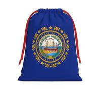 New Hampshire state flag print Super soft velvet Christmas bag, fit for Halloween promotion and daily storage
