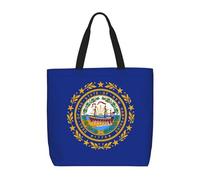New Hampshire State Flag Print Tote Bag For Women, Work Handbags, Large Capacity Casual Shoulder Handbags, For Travel Gym