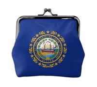 New Hampshire State Flag Print Vintage Leather Change Purse Elegant Small Coin Purse for Women Coin Pouch Wallet Mini