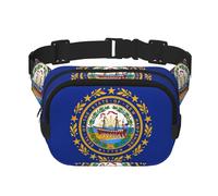 New Hampshire State Flag Print Waist Pack Square Waist Bag Workout Hiking Running Travel Gym Pretty Zipper Fashion
