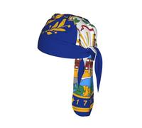 New Hampshire state flag Printed Mesh Cycling Bandana, Adjustable Sweat Wicking Skull Cap, for Motorcycle Sport Gear