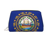 New Hampshire State Flag Printed Zippered Toiletry Bag, Wide Open Storage Case for Personal Care Items and Cosmetics