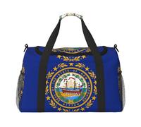 New Hampshire State Flag Travel Bag, Weekender Bags For Women Men For Outdoor Adventures, Ideal For Camping And Hiking, Black, One Size