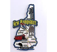 New Hampshire State Map and Landmarks Collage Fridge Souvenir Collectible Magnet FMC