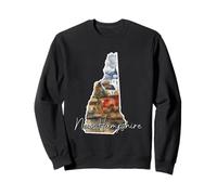 New Hampshire Watercolor Autumn Landscape Art Sweatshirt