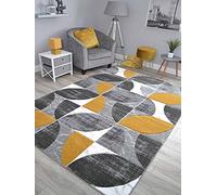 New Hand Carved Ochre Gold Grey Mustard Black Silver Small Extra Large Size House Rugs Cheap (Gold Leaf, 80cm x 150cm)