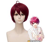 New Hand Tour A3! Sakuma Sakuya Cosplay Wig Short Red wine Heat Resistant Synthetic Hair Pelucas Party Unisex Anime Costume Wigs HC ZJJ