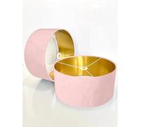 New Handmade by Order Blush Pink Velvet Drum lamp Shade Ceiling Shade with Metallic Lining of Gold,Silver or Copper lamp Shades Suitable for Ceiling and Tables