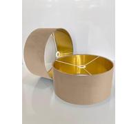 New Handmade by Order Champagne Velvet Drum lamp Shade Ceiling Shade with Metallic Lining of Gold,Silver or Copper lamp Shades Suitable for Ceiling and Tables