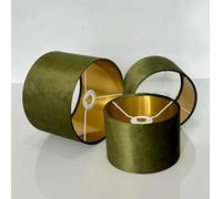 New Handmade by Order Sage Green Glamour Velvet lamp Shade Ceiling Shade with Metallic Lining of Gold,Silver or Copper lamp Shades Suitable for Ceiling and Tables