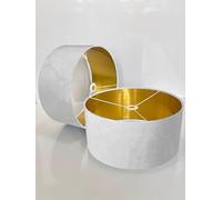New Handmade by Order White Velvet Drum lamp Shade Ceiling Shade with Metallic Lining of Gold,Silver or Copper lamp Shades Suitable for Ceiling and Tables