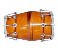 New Handmade Dholak for Bhajan and Kirtan india Traditional Dholak (Yellow Brown Line)