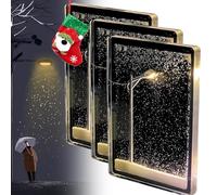 New Handmade DIY Snow Scenery Night Light, Snowy Street Flowing Lamp, Snow Night Flow Hemp, Make Your Own Christmas Light (3pcs)