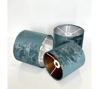 New Handmade Teal Foiled Velvet lamp Shade pendnat Light Shade wiht Gold Silver Copper Linings