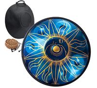 New Handpan Steel Drum -High-Pressure Nitriding Technology Hand-Painted Pattern, 22 Inch 9Notes D Minor Hand Drum Percussion Instrument, Gift for Music Enthusiast & Beginners (Color : A_9 Notes)