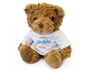 NEW - HAPPY BIRTHDAY ALFIE - Teddy Bear - Soft Cute Cuddly - Gift Present